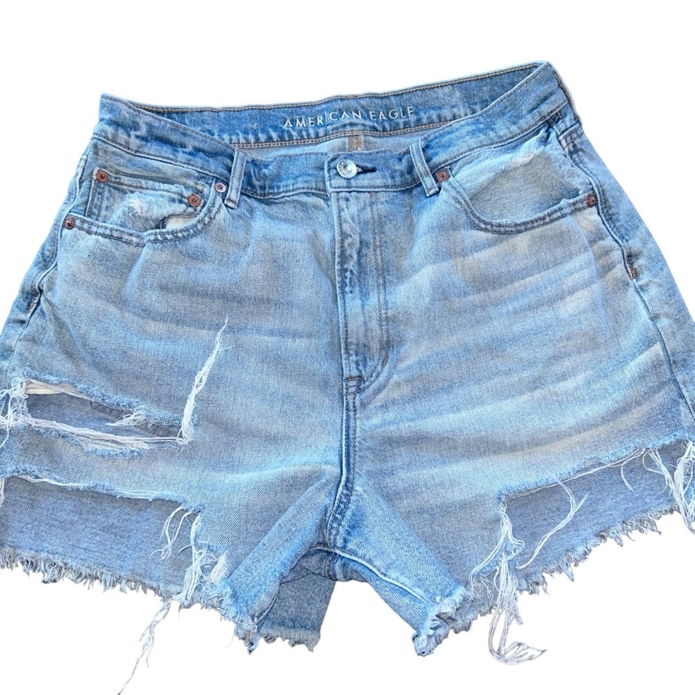 Ameican Eagle Womens High Rise Distressed Cut Off Shorts sz 14